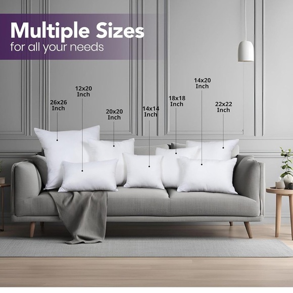 Bedding Throw Pillows Insert (Pack of 2 18 x 18” Bed Couch Decorative Pillows - Picture 2 of 8